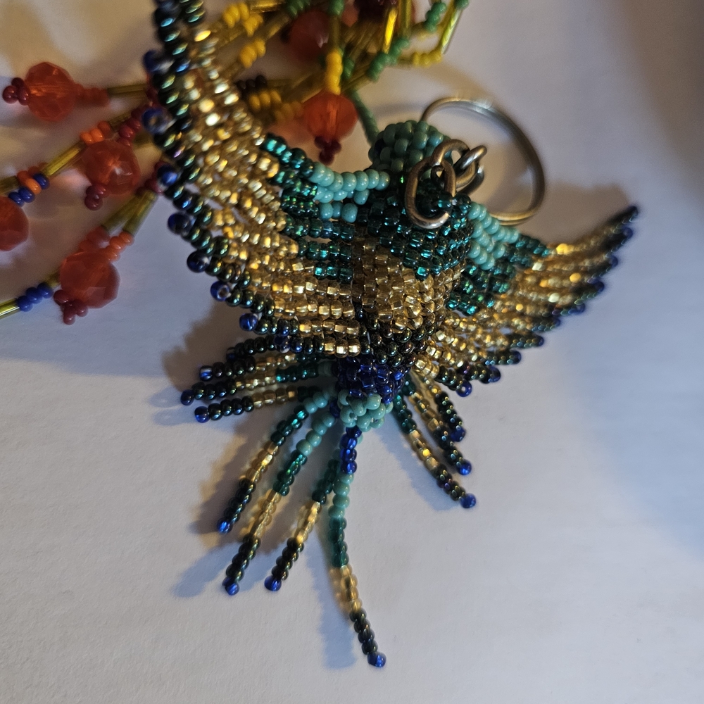 Colorful Beaded Bird Keychain - Picture 11 of 12